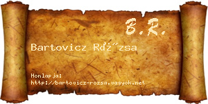 Bartovicz Rózsa névjegykártya
